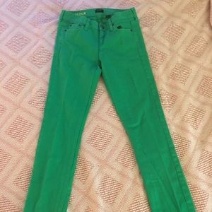 J. Crew Matchstick denim in green. Size 26